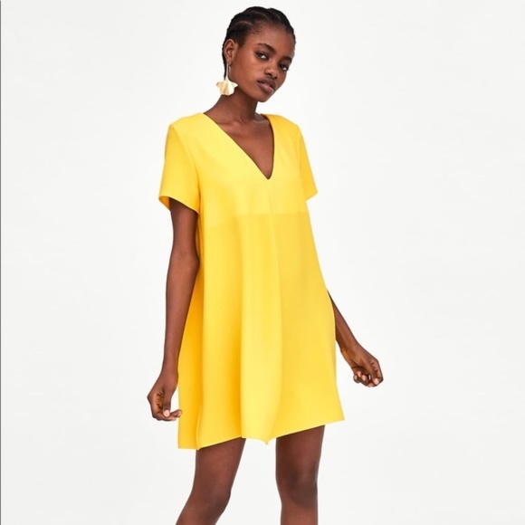 zara trafaluc yellow dress